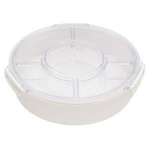 Multi-Compartment 10" Round Store and Serve Food Tray with Snap Closure Lid